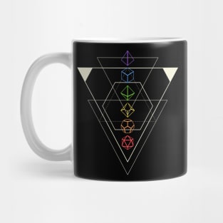 Minimalist Polyhedral Dice Set Slaying Dragons in Dungeons Mug